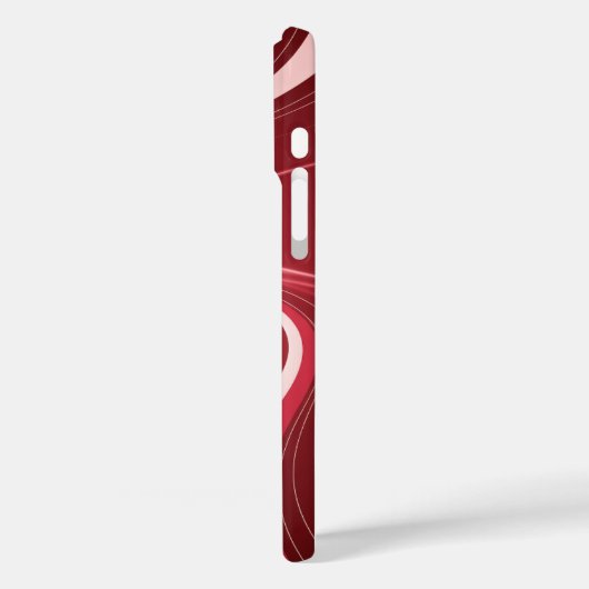 Red Swirl Abstract Retro Waves Phone Case (Rückseite / Links)