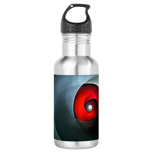 Red Swirl Artistic Modern Abstrakt Art Pattern #19 Edelstahlflasche (Vorderseite)