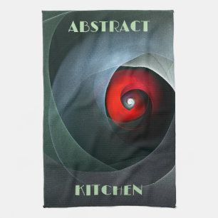 Red Swirl Artistic Modern Abstrakt Art Pattern #19 Geschirrtuch