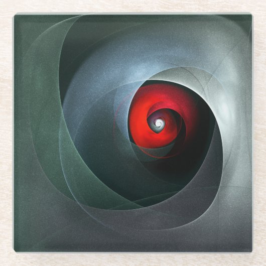 Red Swirl Artistic Modern Abstrakt Art Pattern #19 Glasuntersetzer (Vorderseite)
