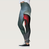 Red Swirl Artistic Modern Abstrakt Art Pattern #19 Leggings (Links)