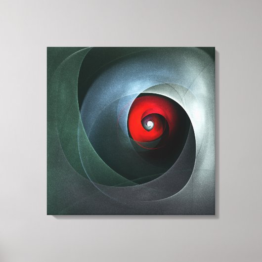 Red Swirl Artistic Modern Abstrakt Art Pattern #19 Leinwanddruck (Vorderseite)