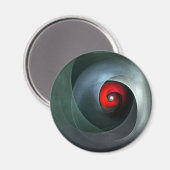 Red Swirl Artistic Modern Abstrakt Art Pattern #19 Magnet (Vorderseite/Rückseite)