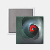 Red Swirl Artistic Modern Abstrakt Art Pattern #19 Magnet (Vorderseite/Rückseite)