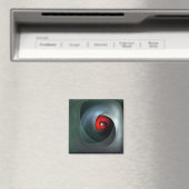Red Swirl Artistic Modern Abstrakt Art Pattern #19 Magnet (In Situ (Geschirrspüler))