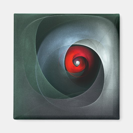 Red Swirl Artistic Modern Abstrakt Art Pattern #19 Magnet (Vorne)