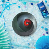 Red Swirl Artistic Modern Abstrakt Art Pattern #19 Pappteller (Party)