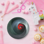 Red Swirl Artistic Modern Abstrakt Art Pattern #19 Pappteller (Party)