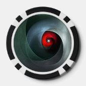 Red Swirl Artistic Modern Abstrakt Art Pattern #19 Pokerchips (Rückseite)
