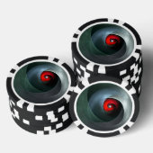 Red Swirl Artistic Modern Abstrakt Art Pattern #19 Pokerchips (Stapel)