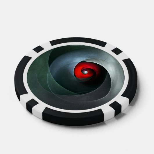 Red Swirl Artistic Modern Abstrakt Art Pattern #19 Pokerchips (Einzeln)