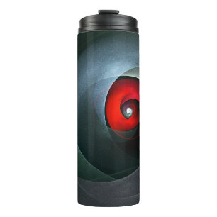 Red Swirl Artistic Modern Abstrakt Art Pattern #19 Thermosbecher