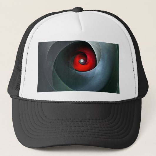 Red Swirl Artistic Modern Abstrakt Art Pattern #19 Truckerkappe (Vorderseite)