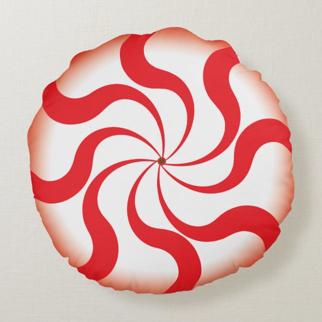 Red Swirl Candy Modern Throw Kissen (Rückseite)