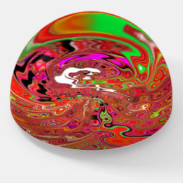 RED SWIRL Glass Office Briefbeschwerer
