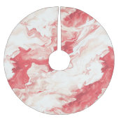Red Swirls Peppermint Christmas Polyester Weihnachtsbaumdecke (Vorderseite)
