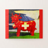 Red Swiss Kuh Spaß Puzzle (Horizontal)