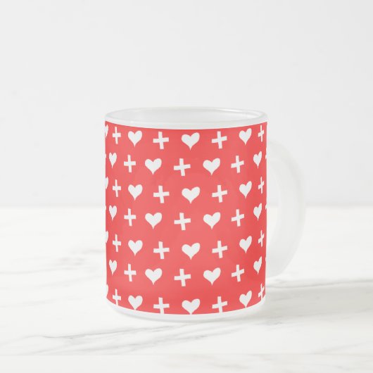 Red Swiss Print Design Glass Tasse (VorderseiteRechts)