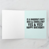 RED SWOLLEN MONKEY HINTERN FUNNY BIG CARDS KARTE (Innenseite)