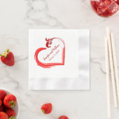 Red Swoosh Heart Wedding Napkins Serviette (Beispiel)