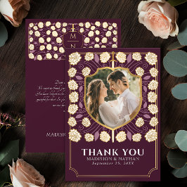 Red Sword & Shield Mittelalterliche Fantasy Hochze Dankeskarte