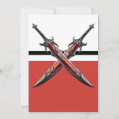 Red Sword Warrior Boy Birthday Party Einladung (Rückseite)