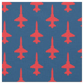 Red T-38 Talon Pattern auf dunkelblauem Stoff (Nahaufnahme)