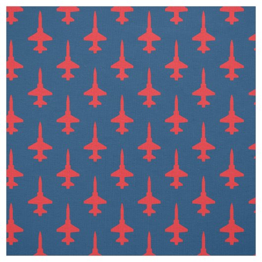 Red T-38 Talon Pattern auf dunkelblauem Stoff (Muster)