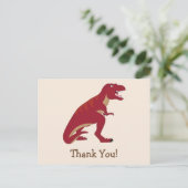 Red T-Rex, Dinosaurier Kid's Danke Postkarte (Stehend Vorderseite)