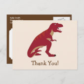 Red T-Rex, Dinosaurier Kid's Danke Postkarte (Vorne/Hinten)