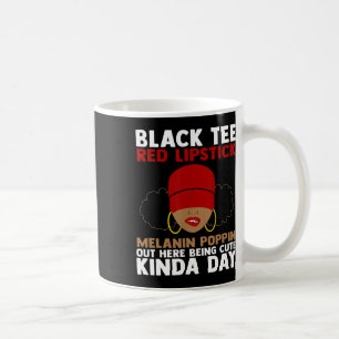 Red T-Shirt Lipstick Melanin Poppin Hier bei Kaffeetasse
