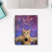 Red Tabby Cat Selfie im Weltraum Notizblock