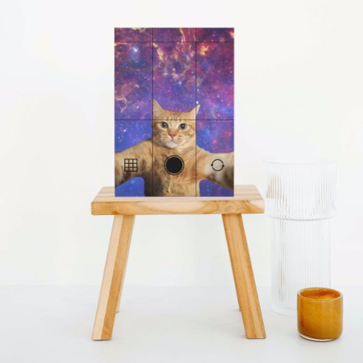 Red Tabby Cat Selfie im Weltraum Postkarte