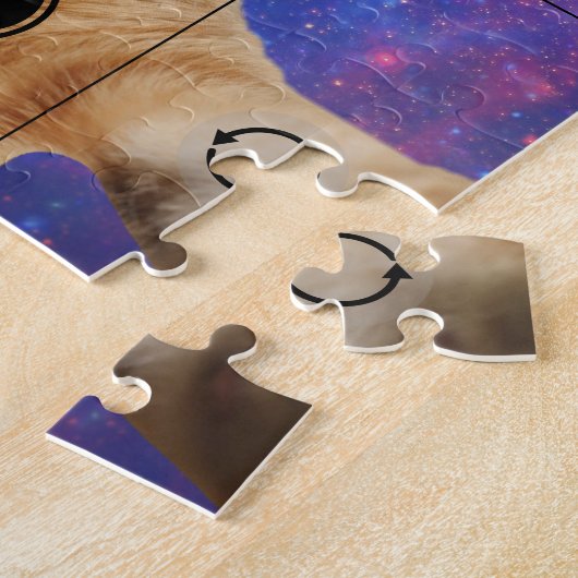 Red Tabby Cat Selfie im Weltraum Puzzle (Seite)