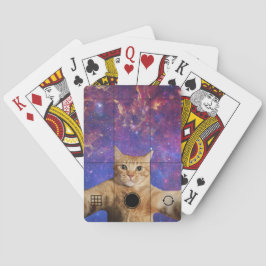 Red Tabby Cat Selfie im Weltraum Spielkarten