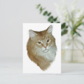 Red Tabby Maine Coon Postkarte (Stehend Vorderseite)