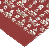 Red Table Runner with Elegant White Center Design Großer Tischläufer (Ecke)