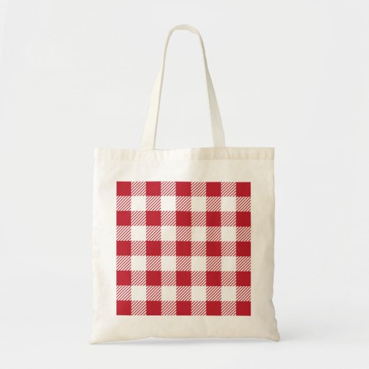 Red Tablecloth Gingham Checked Tote Bag Tragetasche (Vorne)