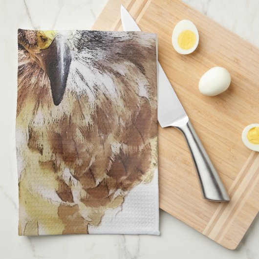 RED TAED HAWK KÜCHENTUCH (Viertel Falte)