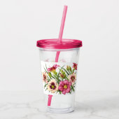 Red Taglilie Bouquet Acryltrinkbecher (Rückseite)