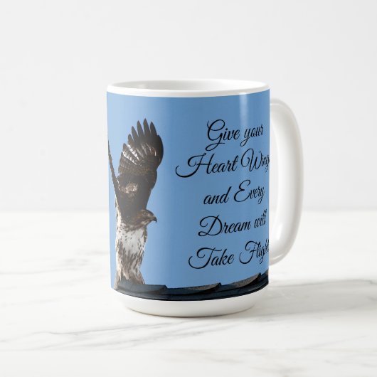 Red-Tail Hawk fliegen inspirierend Kaffeetasse (VorderseiteRechts)