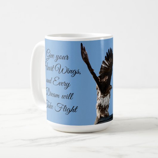 Red-Tail Hawk fliegen inspirierend Kaffeetasse (Vorderseite Links)