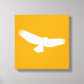 Red Tail Hawk Flight White Kontur auf Orange1 Leinwanddruck (Vorderseite)