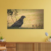 Red Tail Hawk in Gras Leinwanddruck (Insitu (Wohnzimmer))