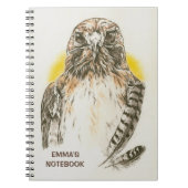 Red Tail Hawk mit Feathers Art Notizblock (Vorderseite)