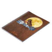 Red-Tail Hawk & Moon auf Imitate Leather Notebook Notizblock (Linke Seite)