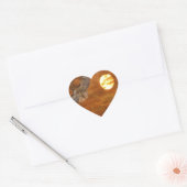 Red Tail Hawk und Red Skies Herz-Aufkleber (Umschlag)