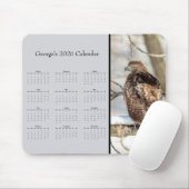 Red-tailed Hawk: Customize full year 2026 calendar Mousepad (Mit Mouse)