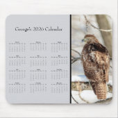 Red-tailed Hawk: Customize full year 2026 calendar Mousepad (Vorne)