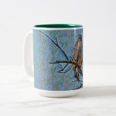 Red Tailing Hawk Zweifarbige Tasse (Vorderseite Links)